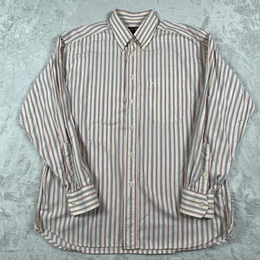 Vintage Christian Dior‎ Monsieur Mens Striped Button Down Shirt Size 42 (16 1/2)